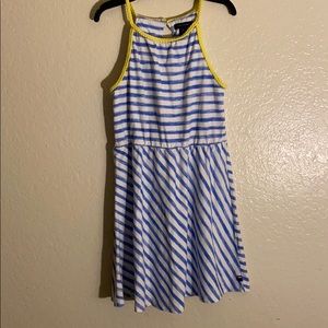 White and blue stripped dress